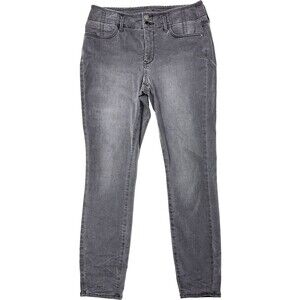 NYDJ Faded Black Dark Gray Ami Skinny Jeans Lift Tuck Stretch Women Size 10 (J2)